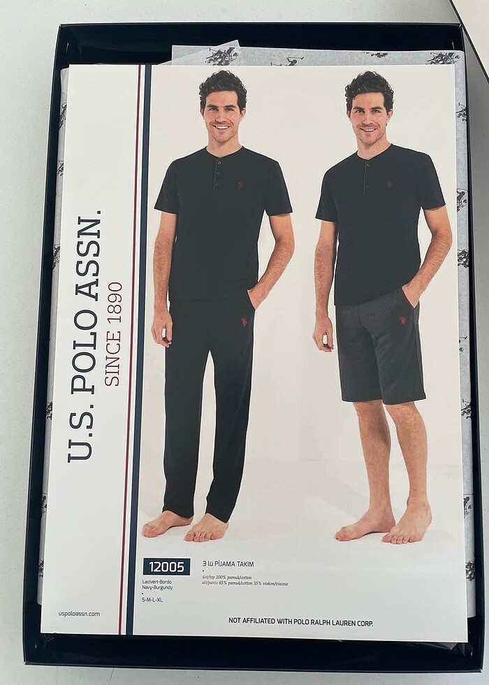 U.S. Polo Assn. 12005 Erkek 3'lü Pijama Takım -Lacivert - Görsel 2