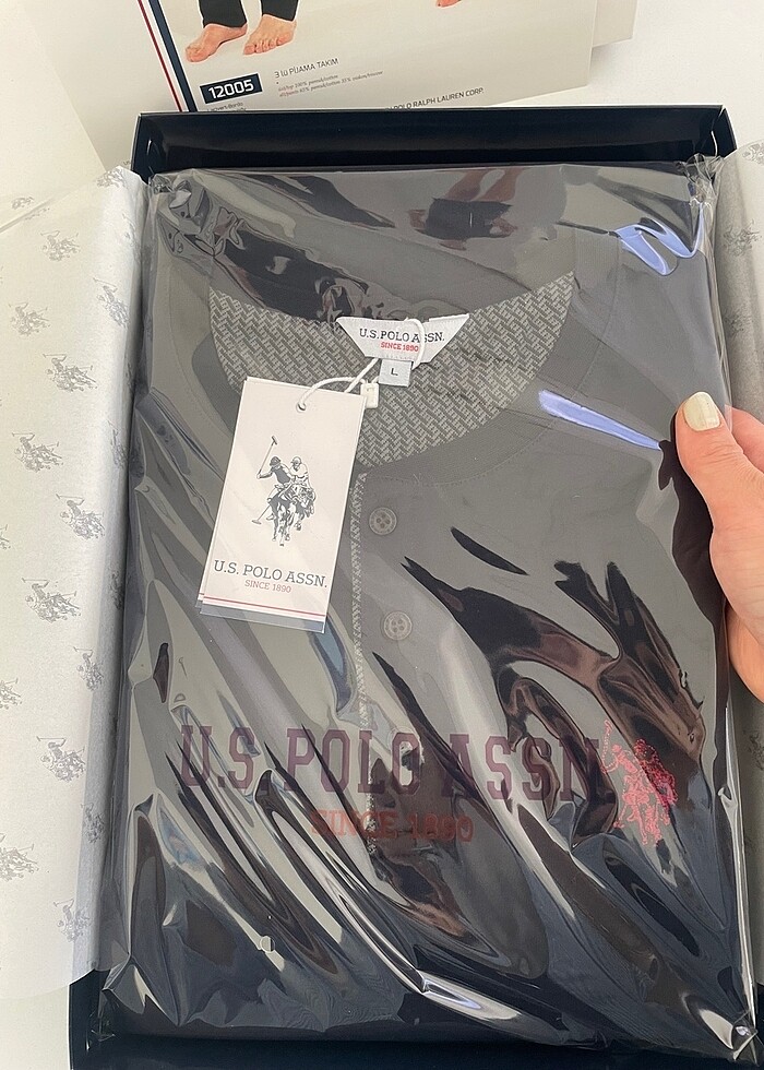 U.S. Polo Assn. 12005 Erkek 3'lü Pijama Takım -Lacivert - Görsel 3