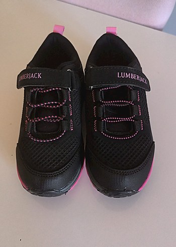 27 Beden Kız Çocuk Siyah-Pembe Sneaker Velcro