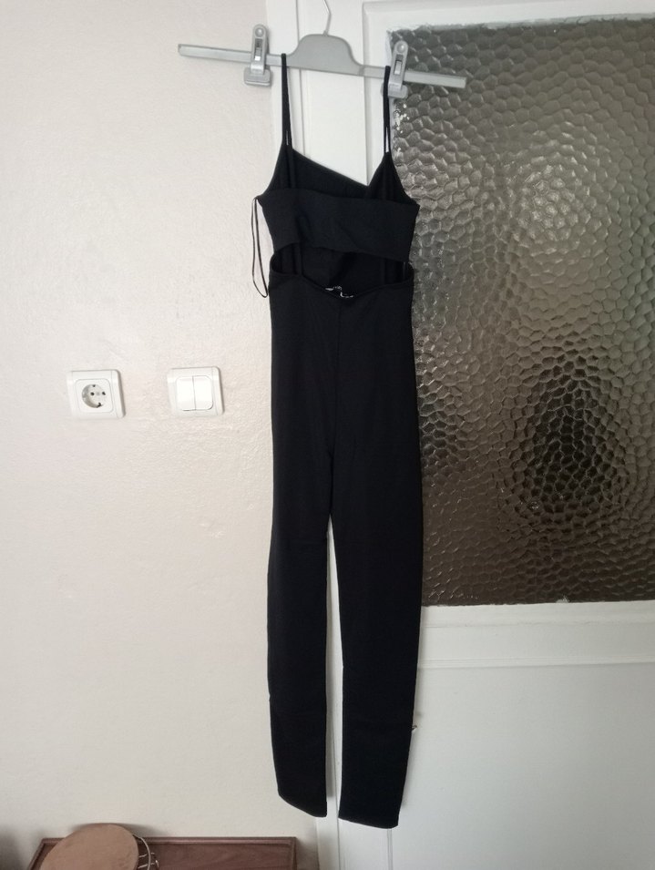 Siyah Straplez Kadın Tulum - Görsel 2