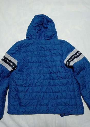 Kapüşonlu Mavi Erkek Çocuk Mont - Görsel 2