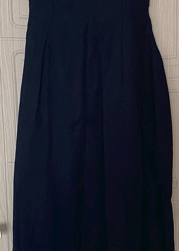 Zara Lacivert V Yaka Uzun Elbise - Görsel 8