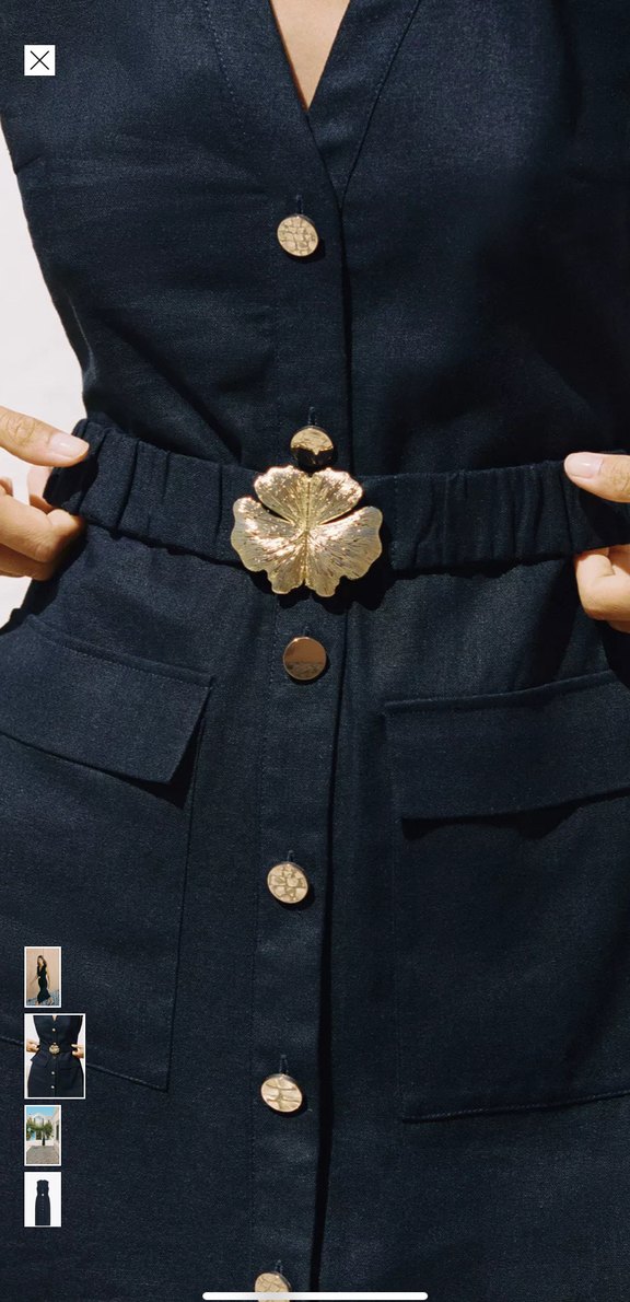 Zara Lacivert V Yaka Uzun Elbise - Görsel 2