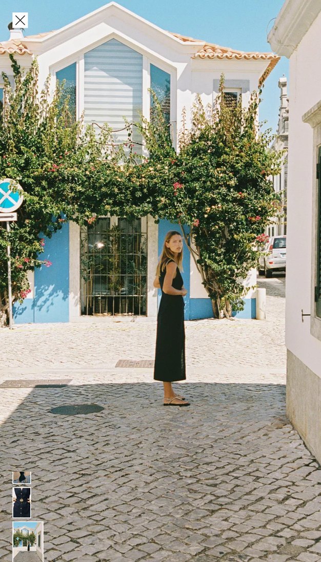 Zara Lacivert V Yaka Uzun Elbise - Görsel 3