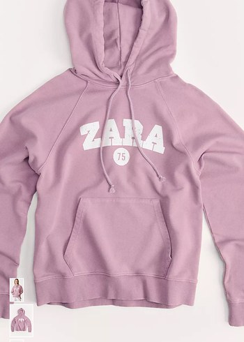 Zara Pembe Kapüşonlu Sweatshirt - Görsel 3