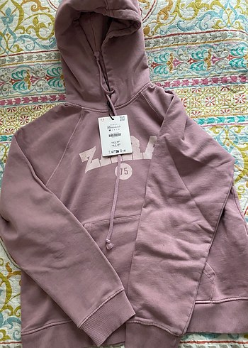 Zara Pembe Kapüşonlu Sweatshirt - Görsel 4