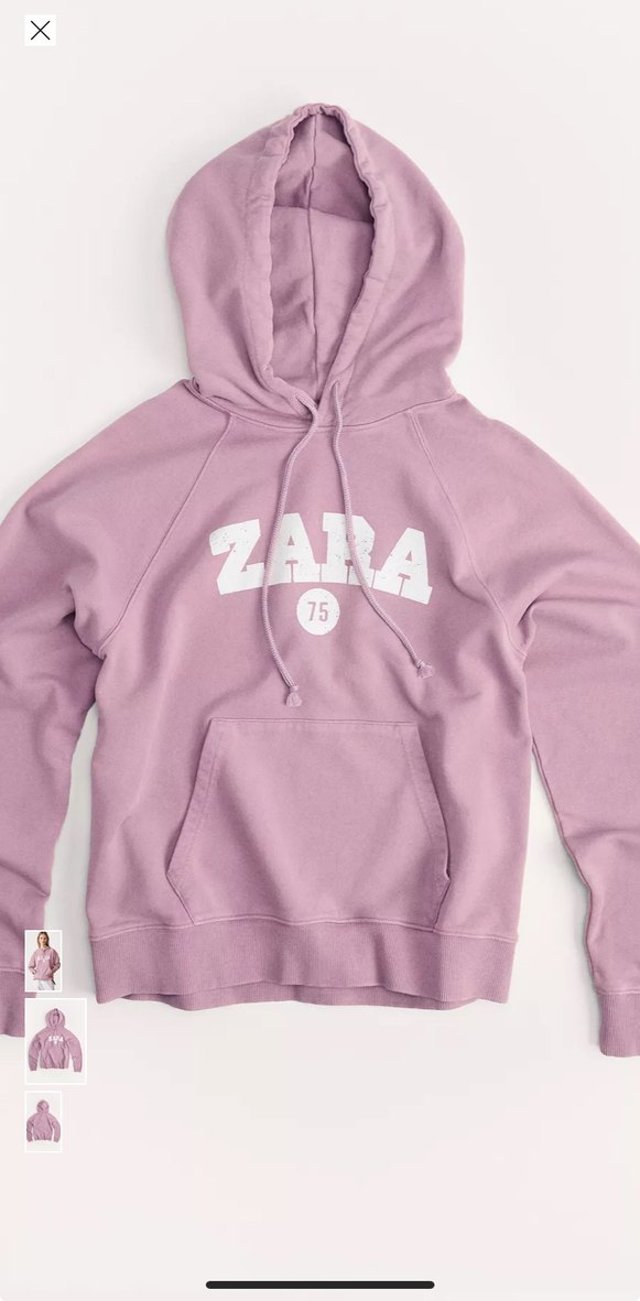 Zara Pembe Kapüşonlu Sweatshirt - Görsel 3