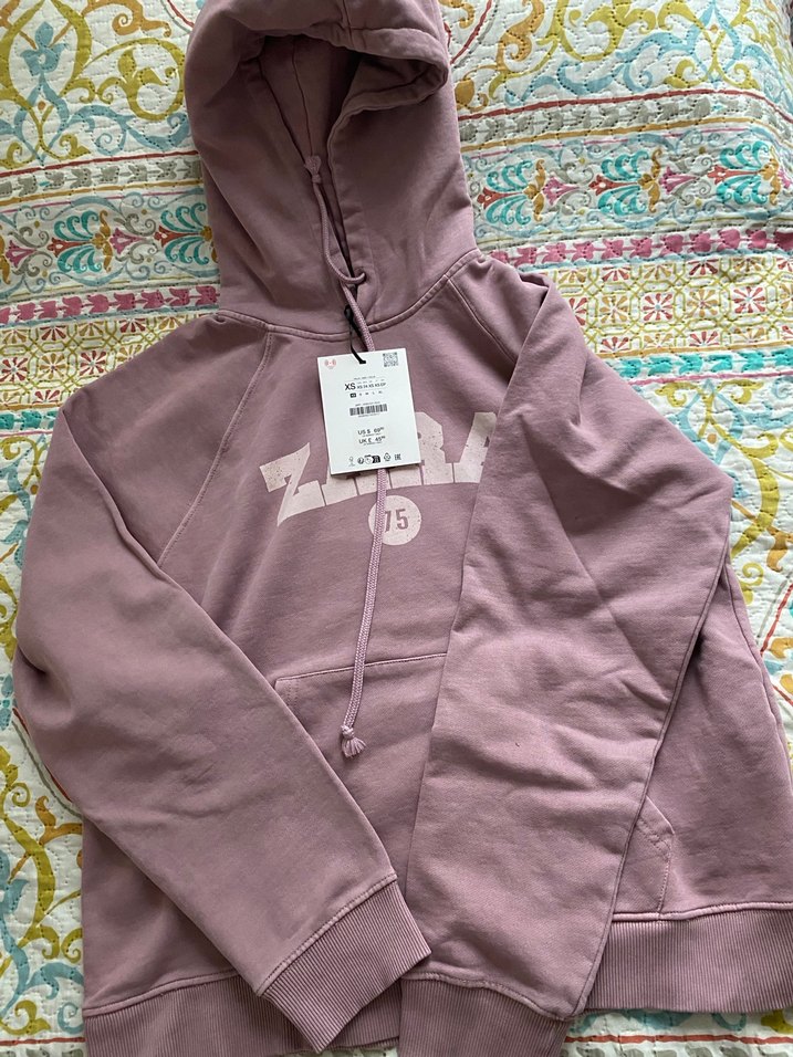 Zara Pembe Kapüşonlu Sweatshirt - Görsel 4