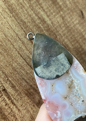 925 ayar pembe kuvars kolye - Görsel 4