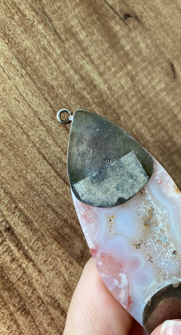 925 ayar pembe kuvars kolye - Görsel 4