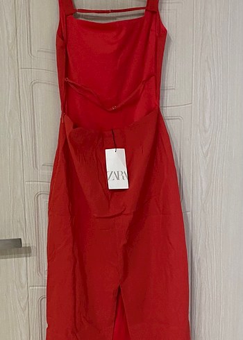Zara Kırmızı Uzun Kalem Elbise - Görsel 2