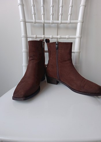 Kahverengi Süet Kadın Stiletto Bot