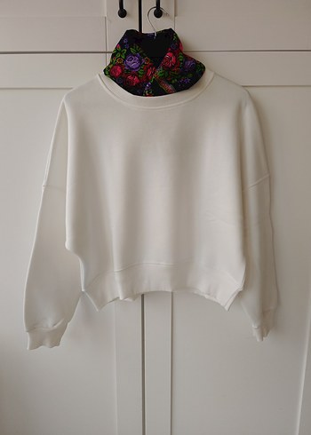Diğer Kadın Beyaz Oversize Sweatshirt