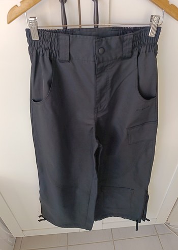 Gri Kadın Bol Kesim Kemerli Midi Kot Pantolon - Görsel 3