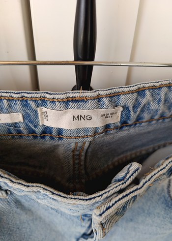 Bej Gri Bağlama Desenli Kadın Denim Pantolon - Görsel 4