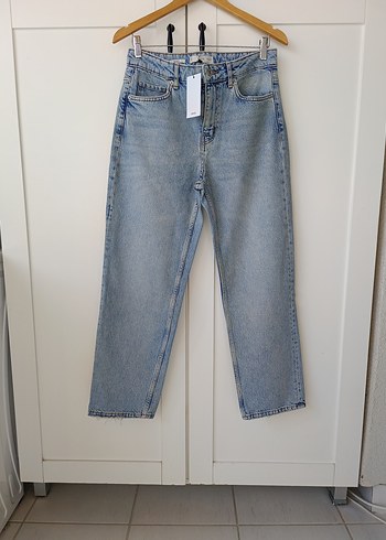 Bej Gri Bağlama Desenli Kadın Denim Pantolon - Görsel 7