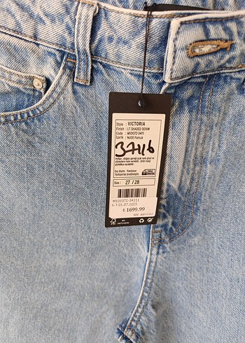 Kadın Midi Mavi Denim Pantolon - Görsel 4