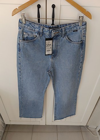 Kadın Midi Mavi Denim Pantolon - Görsel 5