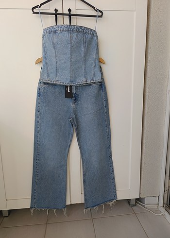 Kadın Midi Mavi Denim Pantolon - Görsel 3