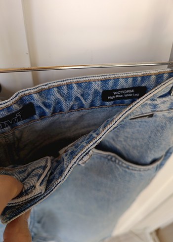 Kadın Midi Mavi Denim Pantolon - Görsel 6