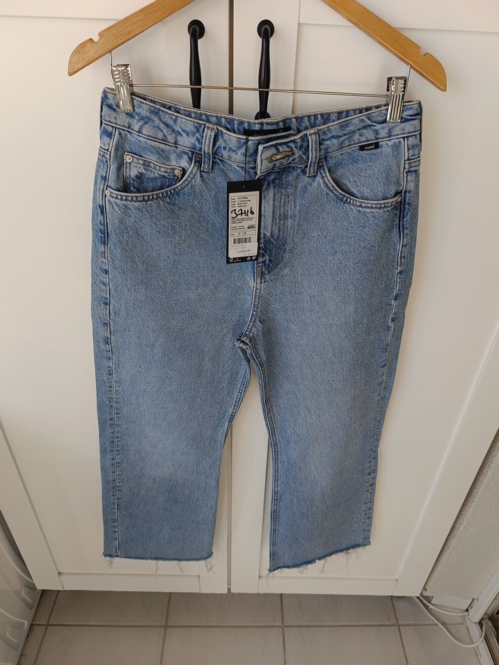 Kadın Midi Mavi Denim Pantolon - Görsel 5