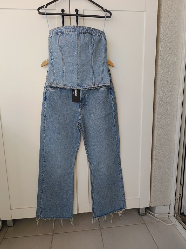 Kadın Midi Mavi Denim Pantolon - Görsel 3