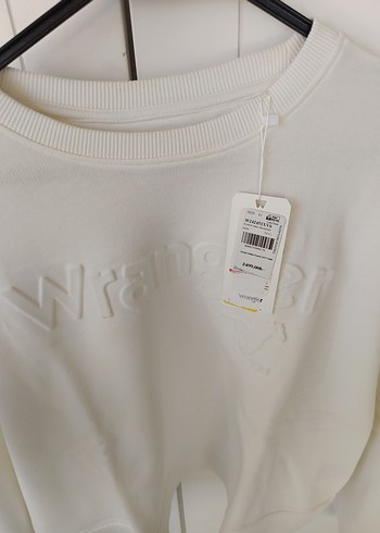 Beyaz Uzun Kollu Kadın Sweatshirt - Görsel 3