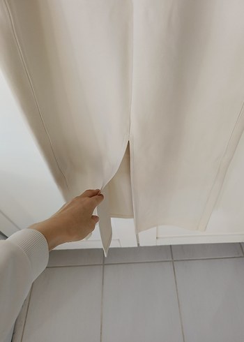 Bohem Tarzda Bej Uzun Hamile Keten Etek - Görsel 6