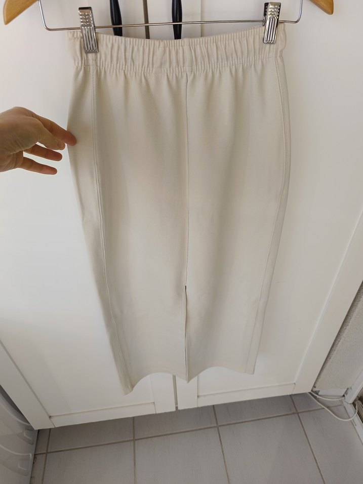 Bohem Tarzda Bej Uzun Hamile Keten Etek - Görsel 5