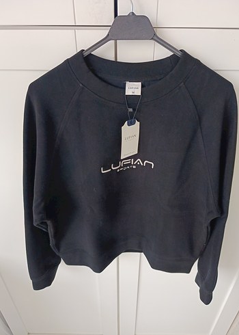 Siyah Baskılı Denim Sweatshirt - Görsel 3