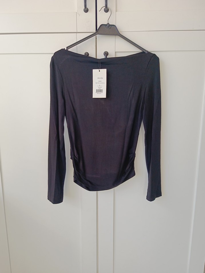 Siyah Kadın Uzun Kollu İnce Bluz - Görsel 2