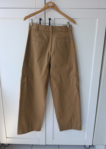 xs Beden camel Renk Bej Kadın Keten Kemerli Rahat Kesim Pantolon