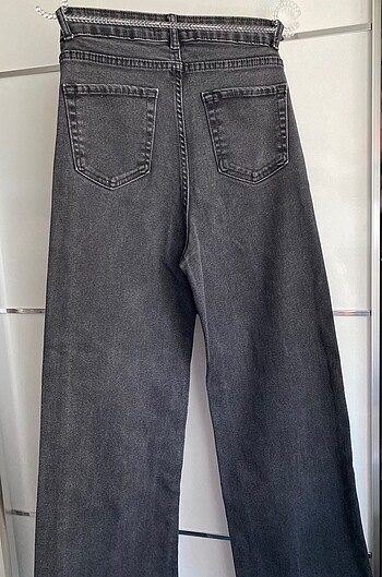 34 Beden Wide Leg Antrasit Kot Pantolon