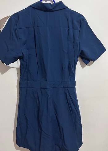 Düğmeli Kısa Kollu Midi Tulum - Görsel 3