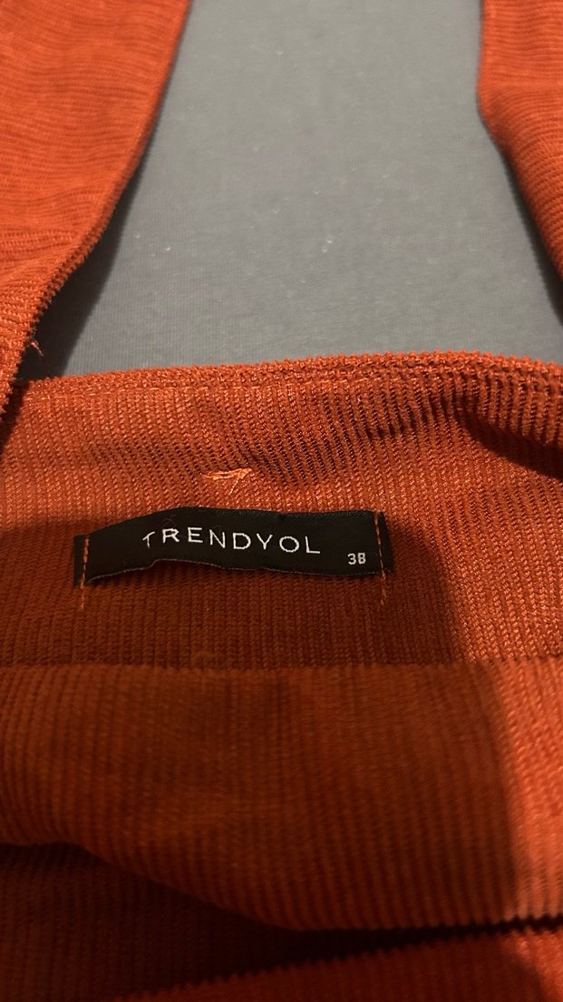 Kiremit Rengi Geniş Paça Tulum - Görsel 2