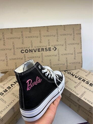 37 Beden siyah Renk Converse barbie baskılı