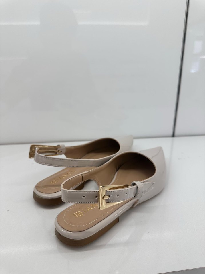 Bej Rugan Tokalı Stiletto Kadın Ayakkabı - Görsel 3