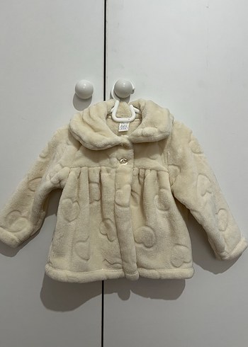 LCW Baby 9-12 Ay Baskılı Beyaz peluş kaban - Görsel 7