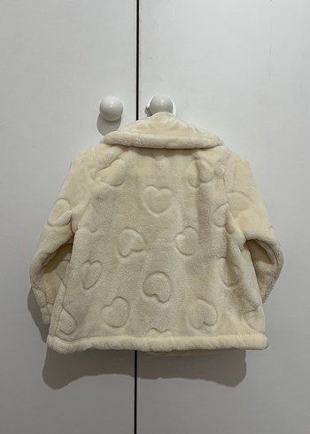 LCW Baby 9-12 Ay Baskılı Beyaz peluş kaban - Görsel 6