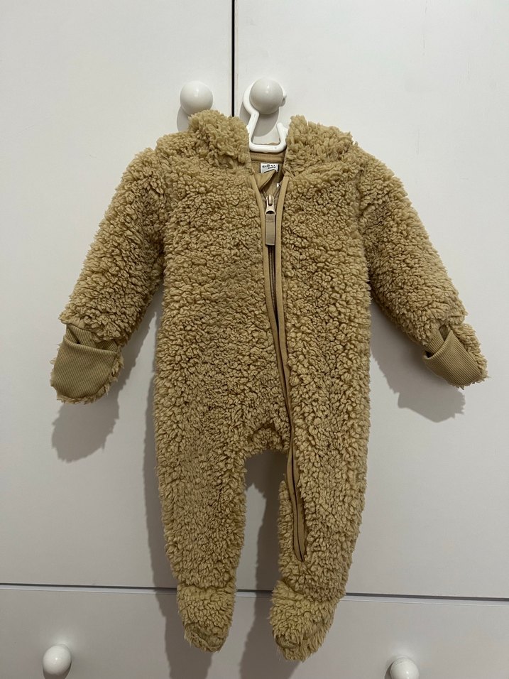 Kahverengi Peluş Bebek Tulumu - Görsel 3