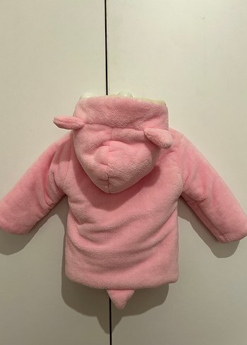 Kız Çocuk Pembe Kürklü Ceket - Görsel 5