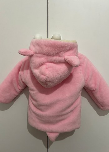 Kız Çocuk Pembe Kürklü Ceket - Görsel 7