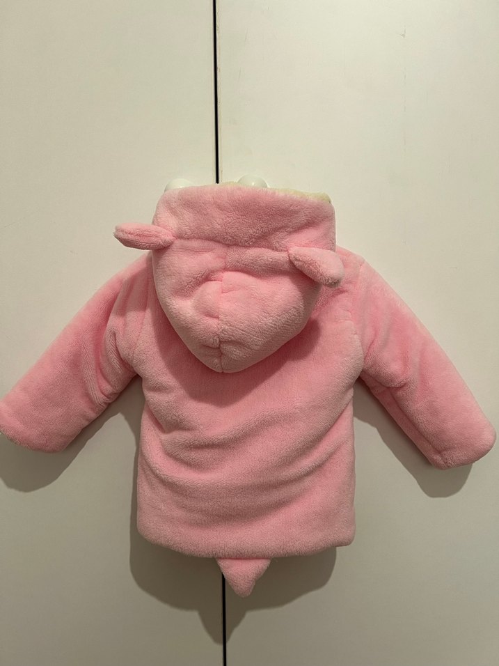 Kız Çocuk Pembe Kürklü Ceket - Görsel 5
