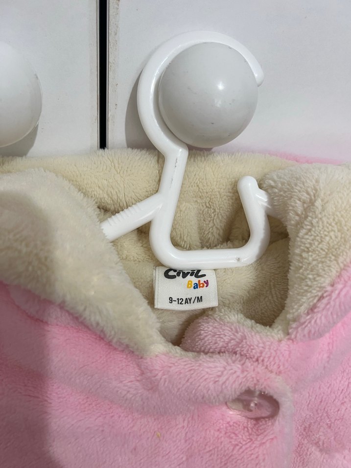 Kız Çocuk Pembe Kürklü Ceket - Görsel 2