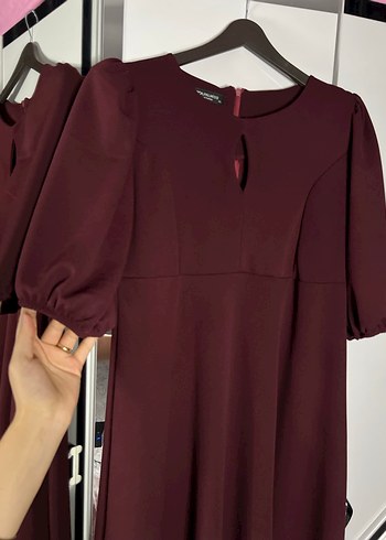 Bordo Kadın midi Elbise - Görsel 4