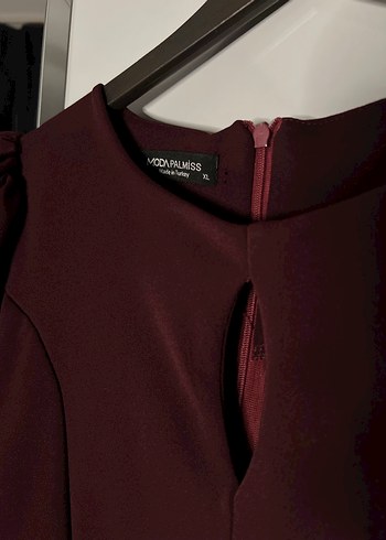 Bordo Kadın midi Elbise - Görsel 3