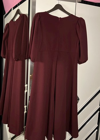 Bordo Kadın midi Elbise - Görsel 5