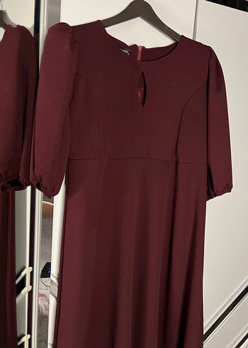 Bordo Kadın midi Elbise - Görsel 2