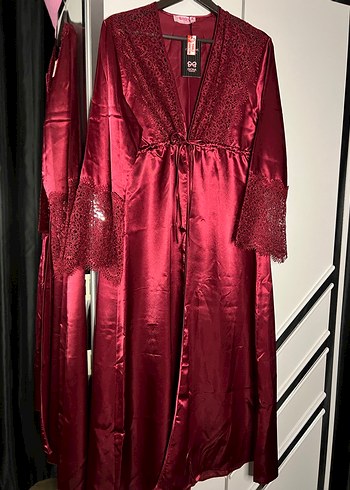 Bordo Kadın Gecelik Takımı - Görsel 18