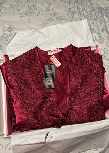 Bordo Kadın Gecelik Takımı - Görsel 17